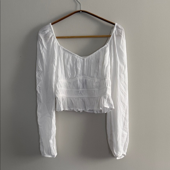 Hollister Tops - Hollister White Long Sleeve Peasant Top